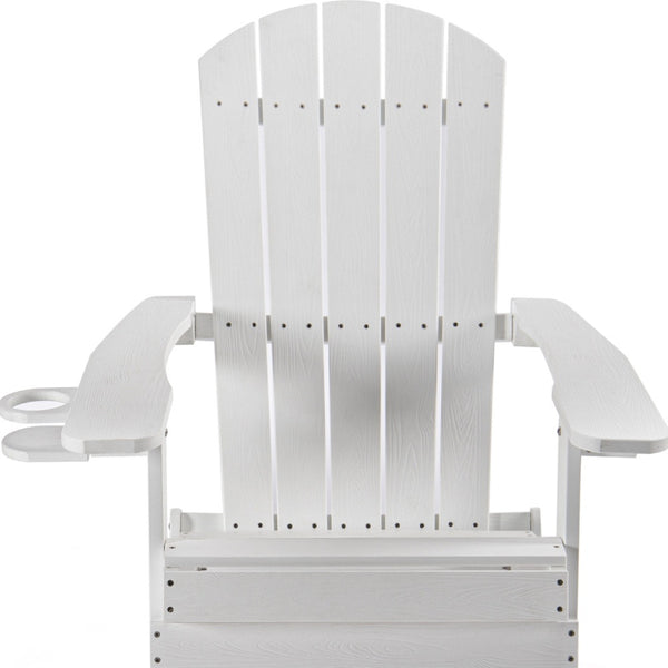 Homeroots 35" White Heavy Duty Plastic Adirondack Chair White Plastic,Stainless Steel 530702