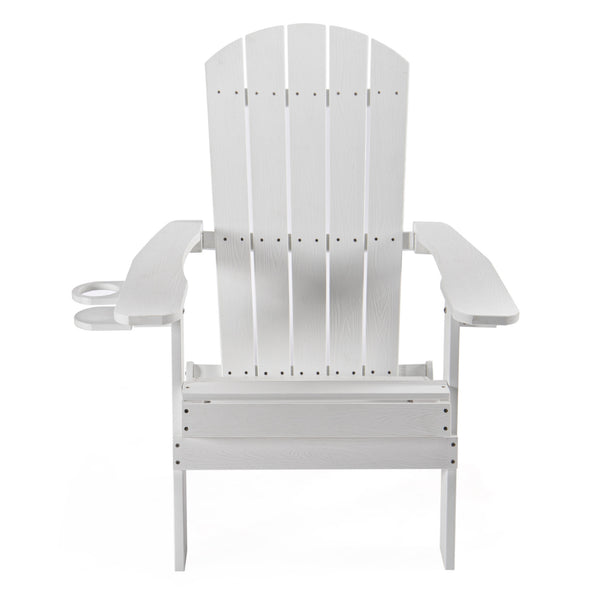 Homeroots 35" White Heavy Duty Plastic Adirondack Chair White Plastic,Stainless Steel 530702