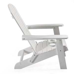 Homeroots 35" White Heavy Duty Plastic Adirondack Chair White Plastic,Stainless Steel 530702