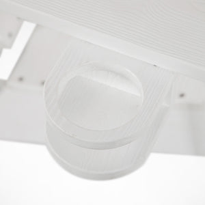 Homeroots 35" White Heavy Duty Plastic Adirondack Chair White Plastic,Stainless Steel 530702