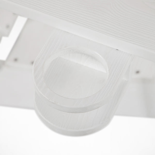 Homeroots 35" White Heavy Duty Plastic Adirondack Chair White Plastic,Stainless Steel 530702