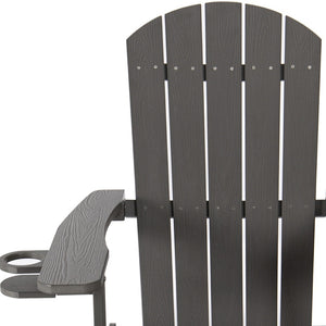 Homeroots 35" Charcoal Heavy Duty Plastic Adirondack Chair Charcoal Grey Plastic,Stainless Steel 530703