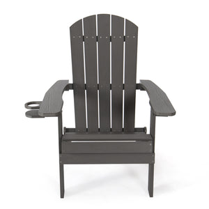 Homeroots 35" Charcoal Heavy Duty Plastic Adirondack Chair Charcoal Grey Plastic,Stainless Steel 530703