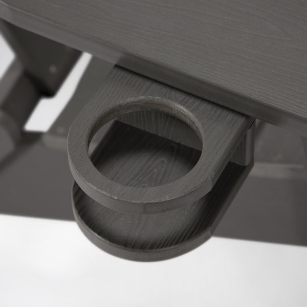 Homeroots 35" Charcoal Heavy Duty Plastic Adirondack Chair Charcoal Grey Plastic,Stainless Steel 530703