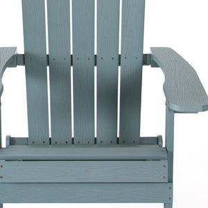 Homeroots 35" Aqua Heavy Duty Plastic Adirondack Chair Aqua Plastic,Stainless Steel 530704