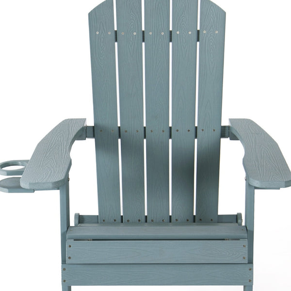Homeroots 35" Aqua Heavy Duty Plastic Adirondack Chair Aqua Plastic,Stainless Steel 530704