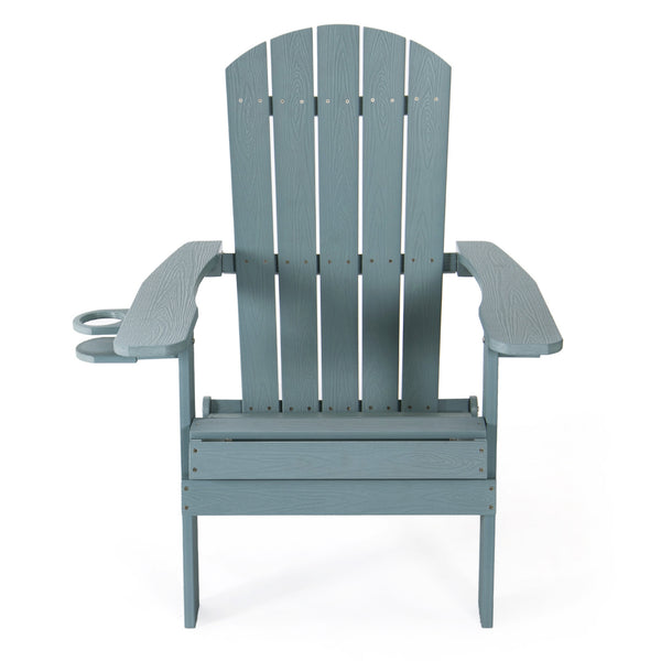 Homeroots 35" Aqua Heavy Duty Plastic Adirondack Chair Aqua Plastic,Stainless Steel 530704