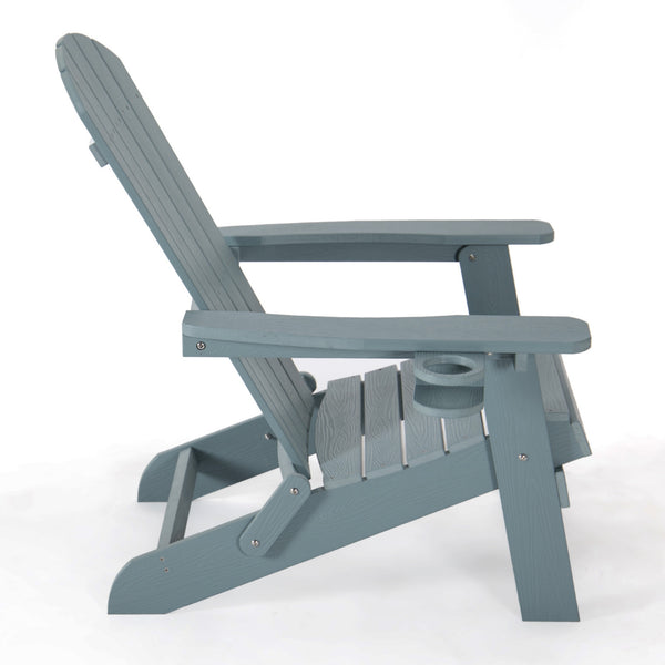 Homeroots 35" Aqua Heavy Duty Plastic Adirondack Chair Aqua Plastic,Stainless Steel 530704
