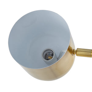 Homeroots 58" Gold And White Two Light Floor Lamp With Brass Bell Shades Brass Metal 530708