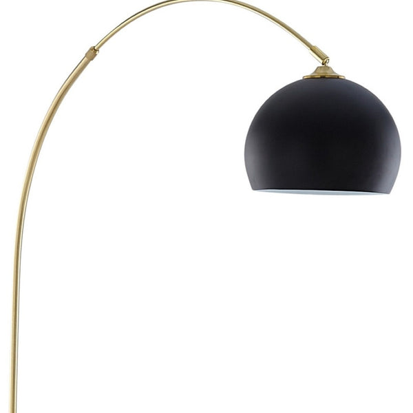 HomeRoots 76" Arched Floor Lamp with Elegant Dome Shade for Modern Living Room and Reading Nook Illumination Black 530710