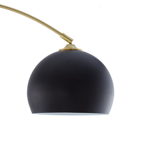 HomeRoots 76" Arched Floor Lamp with Elegant Dome Shade for Modern Living Room and Reading Nook Illumination Black 530710