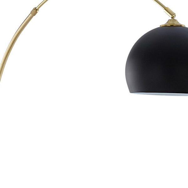 HomeRoots 76" Arched Floor Lamp with Elegant Dome Shade for Modern Living Room and Reading Nook Illumination Black 530710