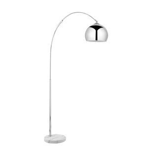 HomeRoots 76" Arched Floor Lamp with Elegant Dome Shade for Modern Living Room and Reading Nook Illumination Chrome 530712