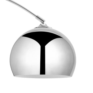 HomeRoots 76" Arched Floor Lamp with Elegant Dome Shade for Modern Living Room and Reading Nook Illumination Chrome 530712