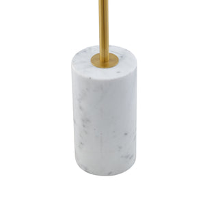 Homeroots 65" Gold And White Floor Lamp With Black Dome Shade Black Metal 530713