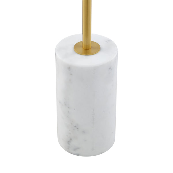 Homeroots 65" Gold And White Floor Lamp With Brass Dome Shade Brass,White Metal 530714