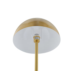 Homeroots 65" Gold And White Floor Lamp With Brass Dome Shade Brass,White Metal 530714