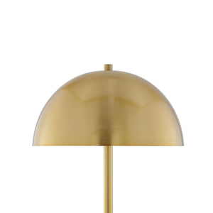 Homeroots 65" Gold And White Floor Lamp With Brass Dome Shade Brass,White Metal 530714
