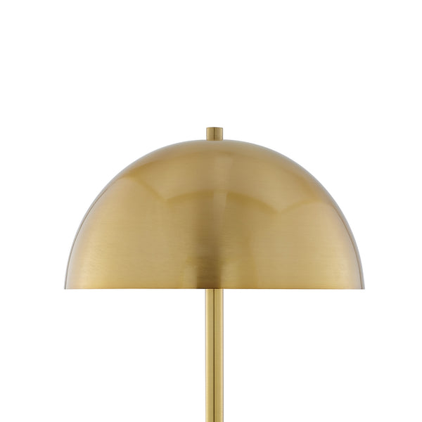 Homeroots 65" Gold And White Floor Lamp With Brass Dome Shade Brass,White Metal 530714