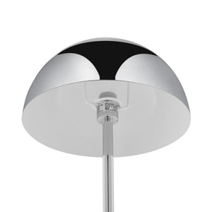 Homeroots 65" Chrome And White Floor Lamp With Silver Metallic Dome Shade Chrome Metal 530715
