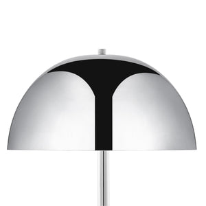 Homeroots 65" Chrome And White Floor Lamp With Silver Metallic Dome Shade Chrome Metal 530715