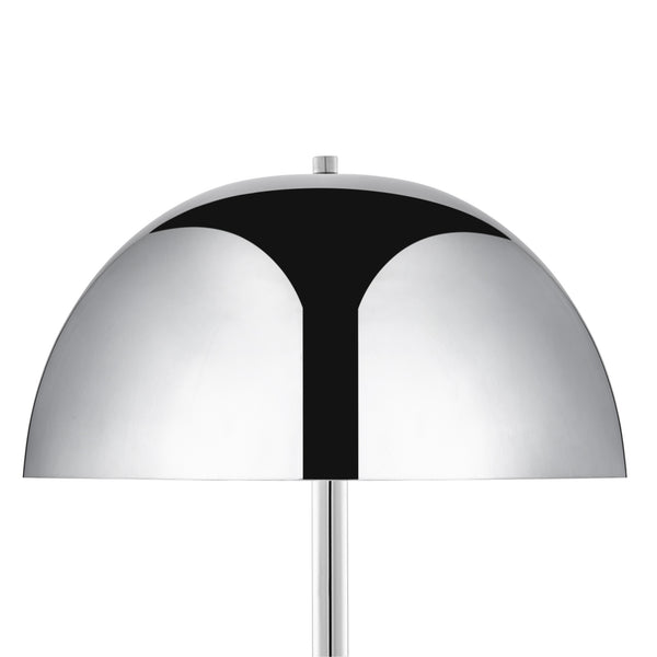 Homeroots 65" Chrome And White Floor Lamp With Silver Metallic Dome Shade Chrome Metal 530715