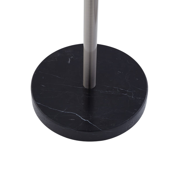 Homeroots 58" Chrome And Black Two Light Floor Lamp With Silver Bell Shade Stainless Steel Metal 530716