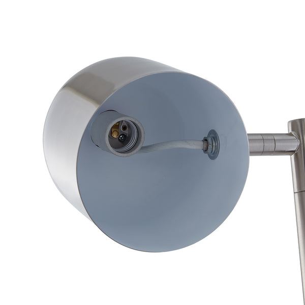 Homeroots 58" Chrome And Black Two Light Floor Lamp With Silver Bell Shade Stainless Steel Metal 530716