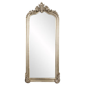 Howard Elliott Tudor Mirror: Elegant Arched Frame With Decorative Flourish, Perfect For Any Room's Decor Style Silver Wood ,Polyresin 53073-howard-elliott