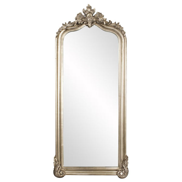 Howard Elliott Tudor Mirror: Elegant Arched Frame With Decorative Flourish, Perfect For Any Room's Decor Style Silver Wood ,Polyresin 53073-howard-elliott