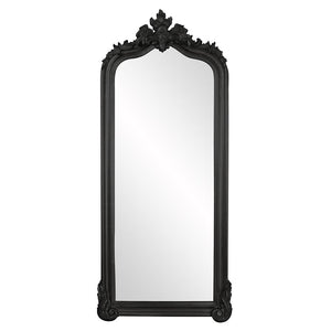 Howard Elliott Tudor Mirror: Elegant Arched Frame With Decorative Flourish, Perfect For Any Room's Decor Style Black Wood ,Polyresin 53073bl-howard-elliott