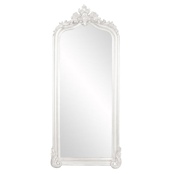 Howard Elliott Tudor Mirror: Elegant Arched Frame With Decorative Flourish, Perfect For Any Room's Decor Style White Wood ,Polyresin 53073w-howard-elliott