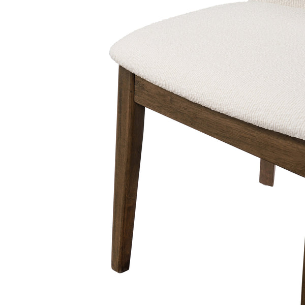 English Elm Christopher Knight Home® - Upholstered Modern Armless Dining Chair Set of 2 with Ergonomic Curved Back & Solid Wood Frame Durable Fabric Beige,Walnut N771P330590M