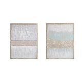 Radiant Flatland Modern/Contemporary Hand Embellished Glitter 2-piece Canvas Wall Art Set