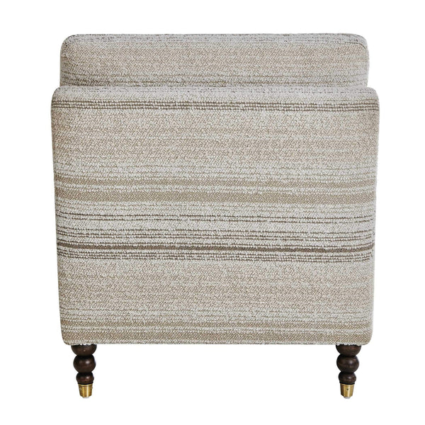 Uttermost Chatsworth Boucle Slipper Chair with Walnut Legs and Brass Casters