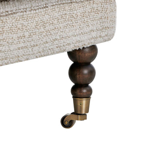Uttermost Chatsworth Boucle Slipper Chair with Walnut Legs and Brass Casters