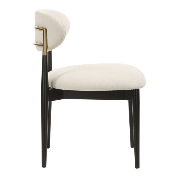 Uttermost Moxie Velvet Dining Chair Solid Wood Frame with Brushed Brass Accents