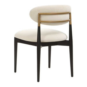 Uttermost Moxie Velvet Dining Chair Solid Wood Frame with Brushed Brass Accents