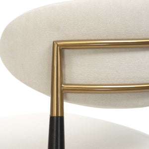 Uttermost Moxie Velvet Dining Chair Solid Wood Frame with Brushed Brass Accents