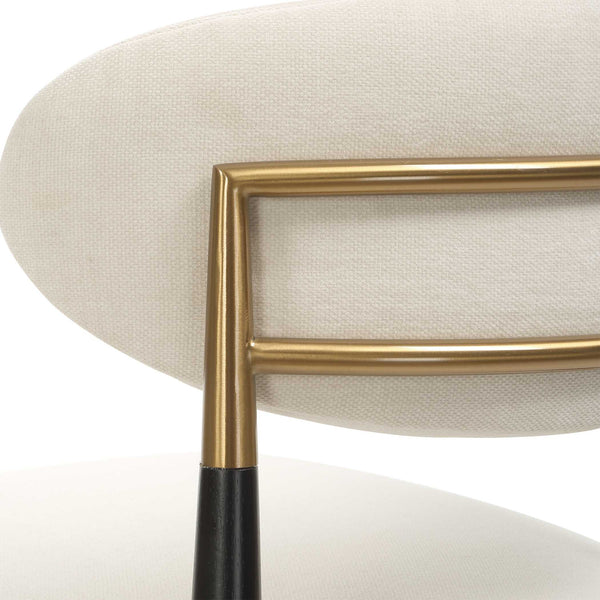 Uttermost Moxie Velvet Dining Chair Solid Wood Frame with Brushed Brass Accents