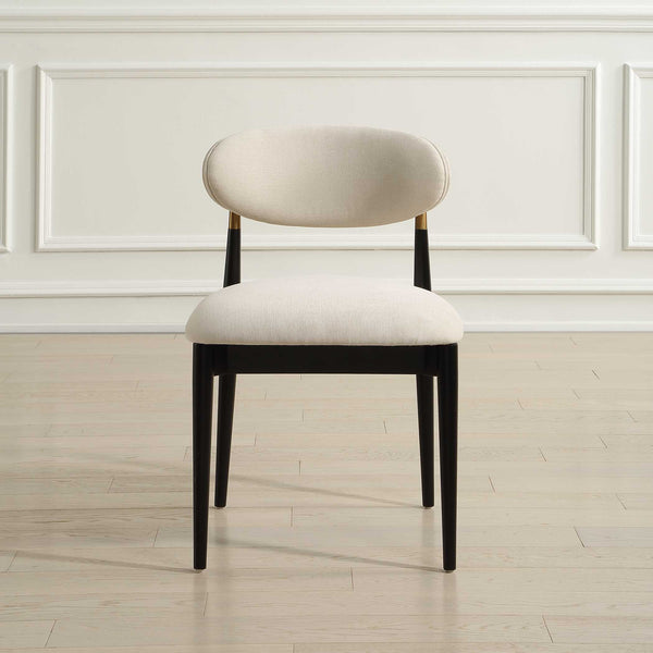 Uttermost Moxie Velvet Dining Chair Solid Wood Frame with Brushed Brass Accents