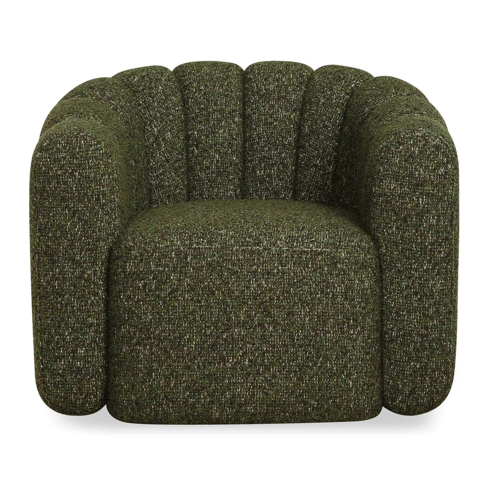 Uttermost Uttermost Lenoir Boucle Swivel Accent Chair Curved Channel Stitch Green Living Room 53083