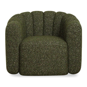 Uttermost Uttermost Lenoir Boucle Swivel Accent Chair Curved Channel Stitch Green Living Room 53083