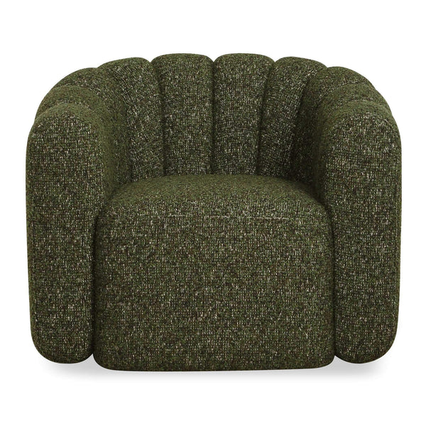 Uttermost Uttermost Lenoir Boucle Swivel Accent Chair Curved Channel Stitch Green Living Room 53083