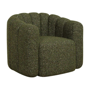Uttermost Lenoir Boucle Swivel Accent Chair Curved Channel Stitch Green Living Room