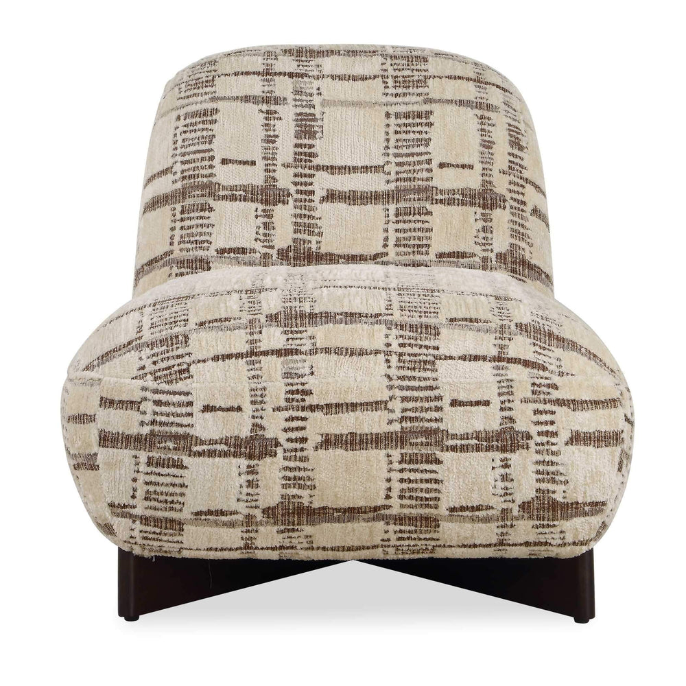 Uttermost Uttermost Evans Armless Lounge Chair Woven Chenille Plush Seat Walnut Wood Base 53084