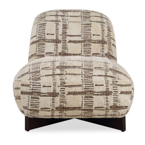 Uttermost Uttermost Evans Armless Lounge Chair Woven Chenille Plush Seat Walnut Wood Base 53084