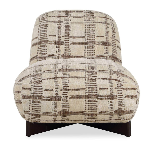 Uttermost Uttermost Evans Armless Lounge Chair Woven Chenille Plush Seat Walnut Wood Base 53084