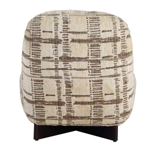 Uttermost Evans Armless Lounge Chair Woven Chenille Plush Seat Walnut Wood Base