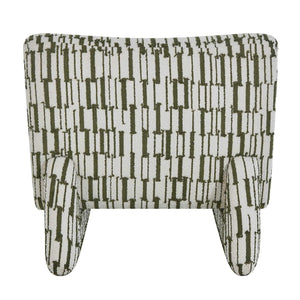 Uttermost Willa Curved Accent Chair with Moss Stripe Eyelash Fringe Upholstery